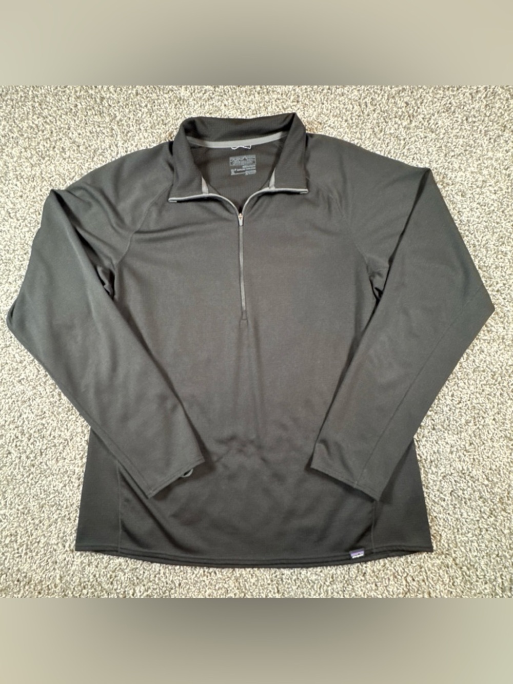 Patagonia Pullover Mens XXL Black Capilene Midweight Zip Neck Long Sleeve Hiking
